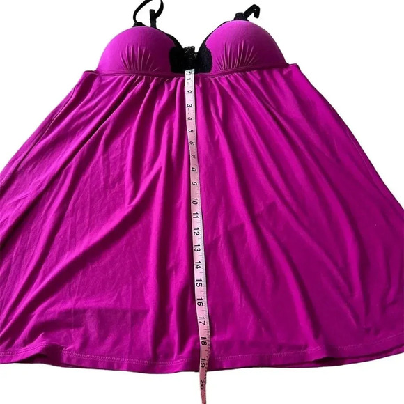 In Bloom Women's Floral Lace Babydoll Mini Slip Dress Size L Multicolor - Picture 2 of 6